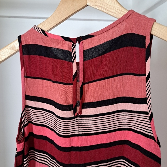 LOFT | Shades of pink & red striped sleevless womens dress - Picture 7 of 12